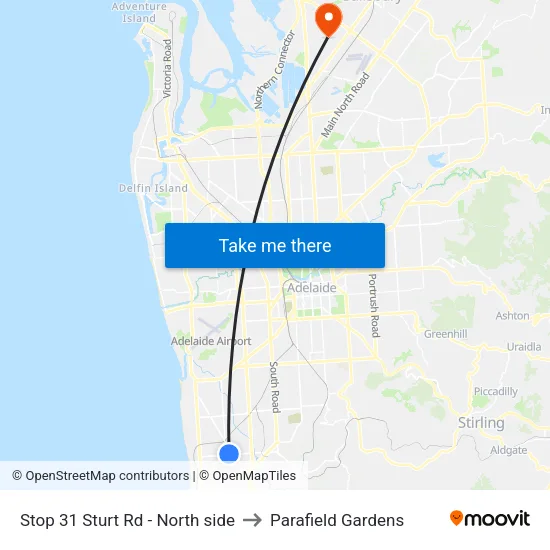 Stop 31 Sturt Rd - North side to Parafield Gardens map