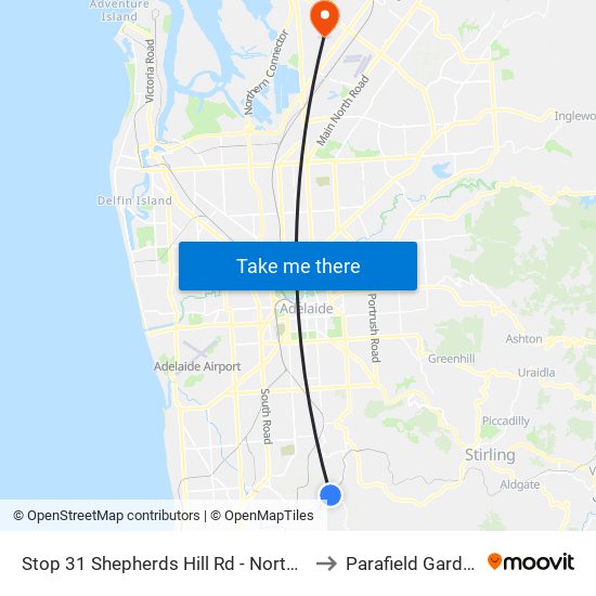 Stop 31 Shepherds Hill Rd - North side to Parafield Gardens map