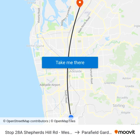 Stop 28A Shepherds Hill Rd - West side to Parafield Gardens map
