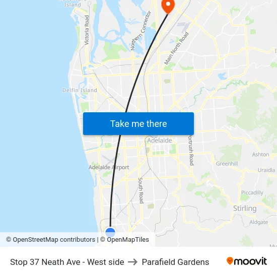 Stop 37 Neath Ave - West side to Parafield Gardens map