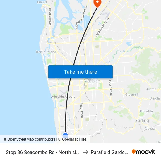 Stop 36 Seacombe Rd - North side to Parafield Gardens map