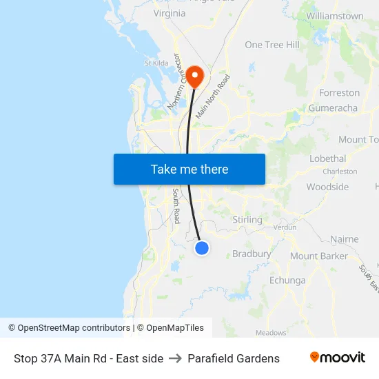 Stop 37A Main Rd - East side to Parafield Gardens map