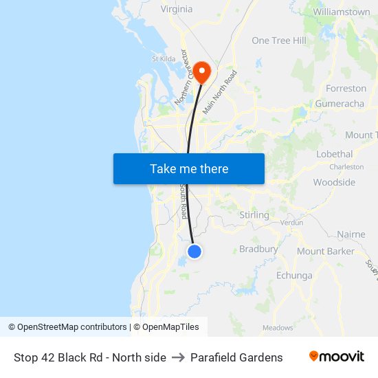 Stop 42 Black Rd - North side to Parafield Gardens map