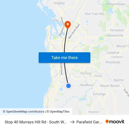 Stop 40 Murrays Hill Rd - South West side to Parafield Gardens map
