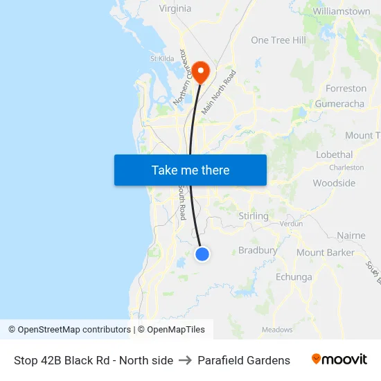 Stop 42B Black Rd - North side to Parafield Gardens map
