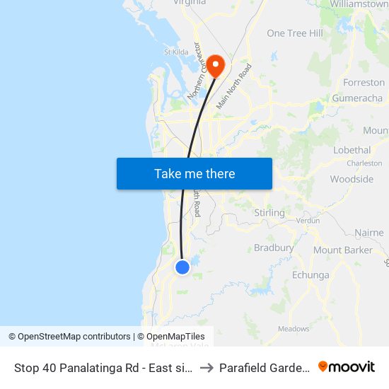 Stop 40 Panalatinga Rd - East side to Parafield Gardens map