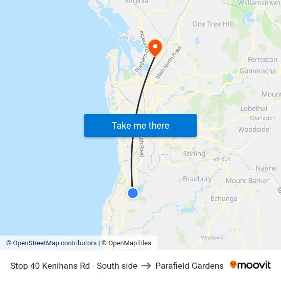 Stop 40 Kenihans Rd - South side to Parafield Gardens map
