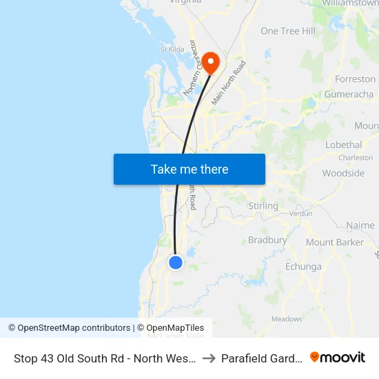 Stop 43 Old South Rd - North West side to Parafield Gardens map
