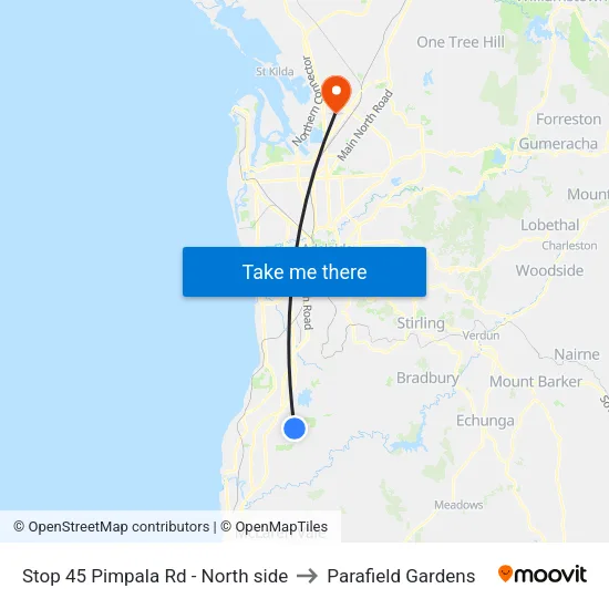 Stop 45 Pimpala Rd - North side to Parafield Gardens map