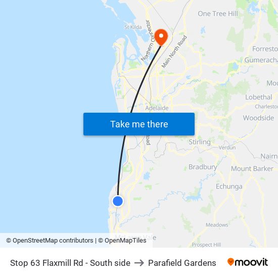 Stop 63 Flaxmill Rd - South side to Parafield Gardens map