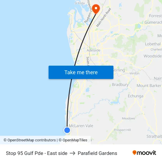 Stop 95 Gulf Pde - East side to Parafield Gardens map