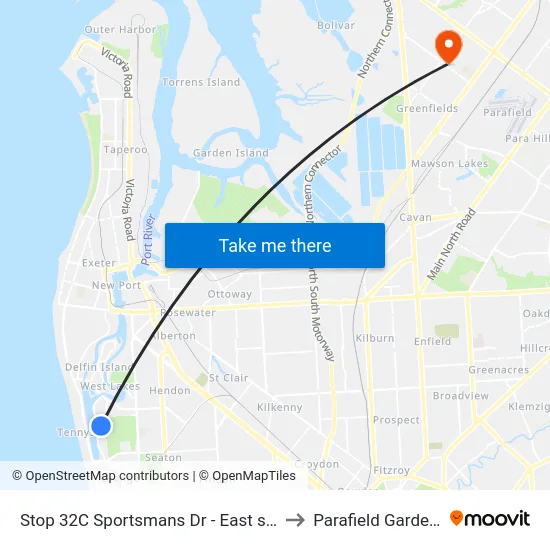 Stop 32C Sportsmans Dr - East side to Parafield Gardens map