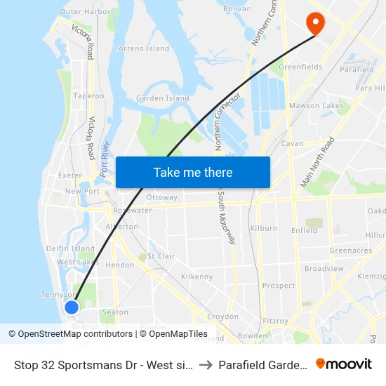 Stop 32 Sportsmans Dr - West side to Parafield Gardens map