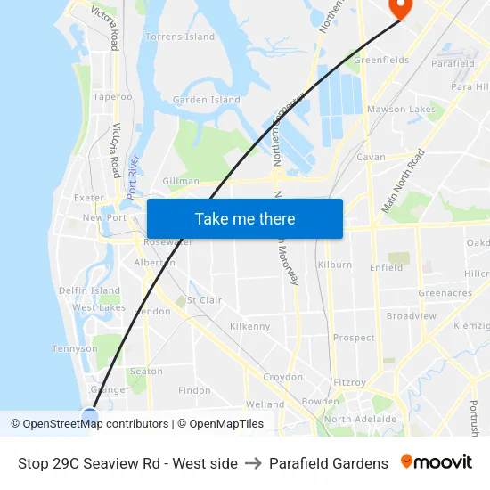 Stop 29C Seaview Rd - West side to Parafield Gardens map