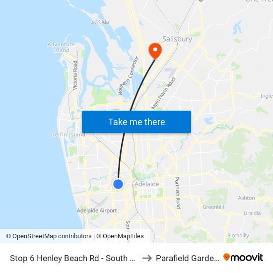 Stop 6 Henley Beach Rd - South side to Parafield Gardens map