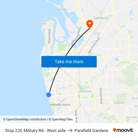 Stop 22E Military Rd - West side to Parafield Gardens map