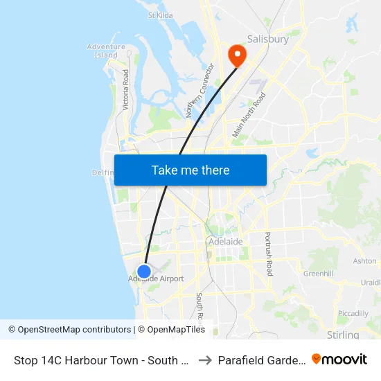 Stop 14C Harbour Town - South side to Parafield Gardens map