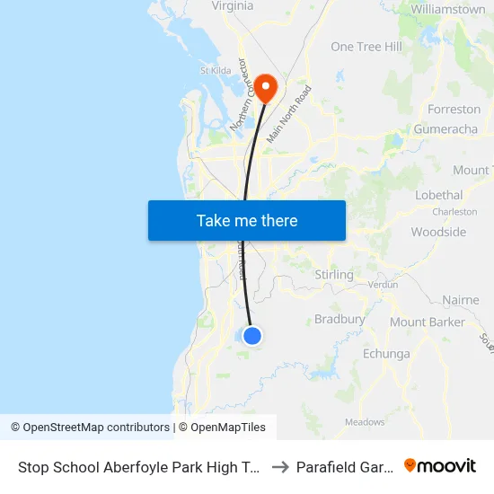 Stop School Aberfoyle Park High Taylors Rd to Parafield Gardens map