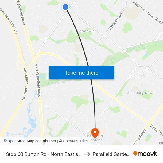 Stop 68 Burton Rd - North East side to Parafield Gardens map