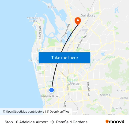 Stop 10 Adelaide Airport to Parafield Gardens map