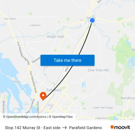 Stop 142 Murray St - East side to Parafield Gardens map