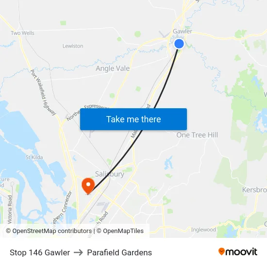 Stop 146 Gawler to Parafield Gardens map