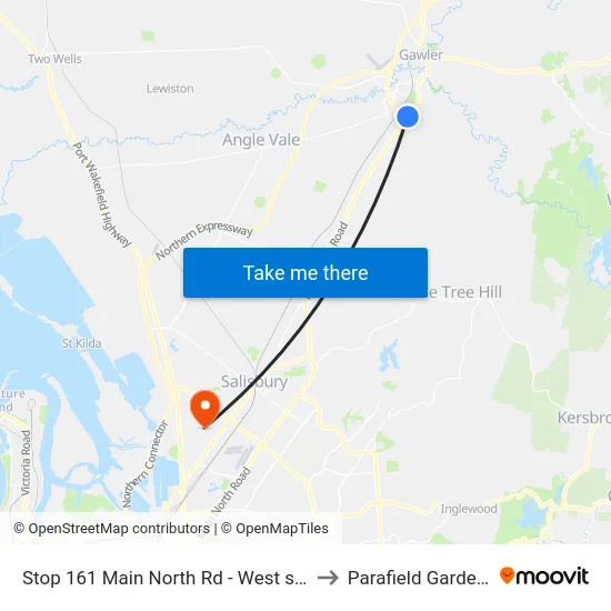 Stop 161 Main North Rd - West side to Parafield Gardens map