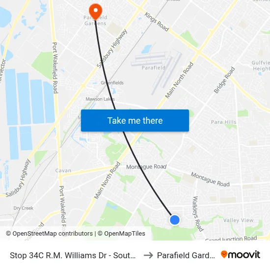 Stop 34C R.M. Williams Dr - South side to Parafield Gardens map