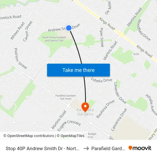 Stop 40P Andrew Smith Dr - North side to Parafield Gardens map
