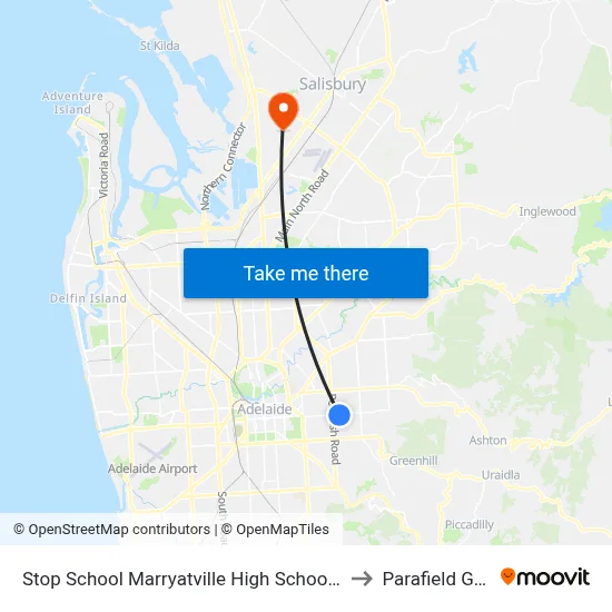 Stop School Marryatville High School Kensington Rd to Parafield Gardens map