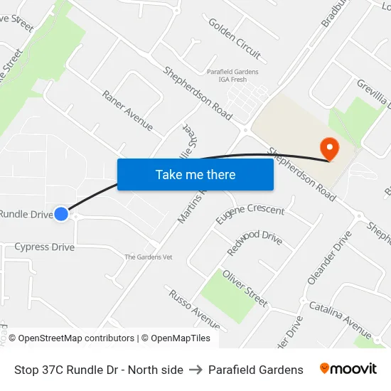 Stop 37C Rundle Dr - North side to Parafield Gardens map