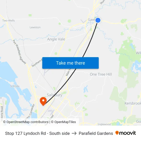 Stop 127 Lyndoch Rd - South side to Parafield Gardens map