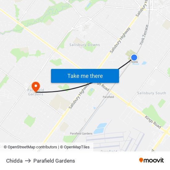 Chidda to Parafield Gardens map