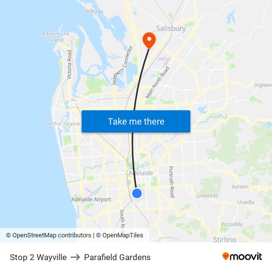 Stop 2 Wayville to Parafield Gardens map