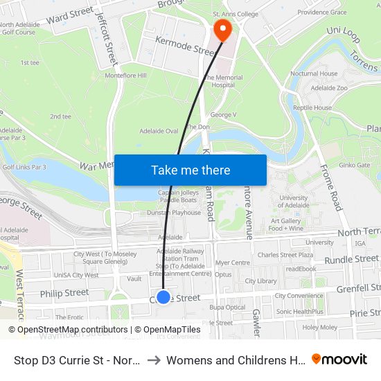 Stop D3 Currie St - North side to Womens and Childrens Hospital map