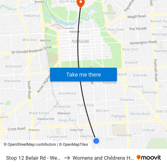 Stop 12 Belair Rd - West side to Womens and Childrens Hospital map