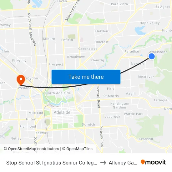 Stop School St Ignatius Senior College Manresa Ct to Allenby Gardens map