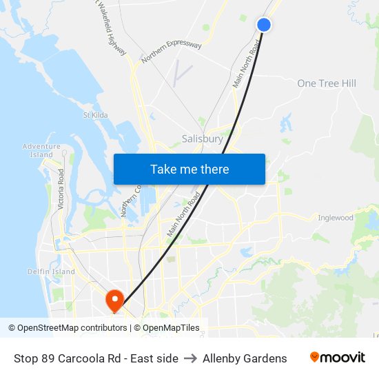 Stop 89 Carcoola Rd - East side to Allenby Gardens map