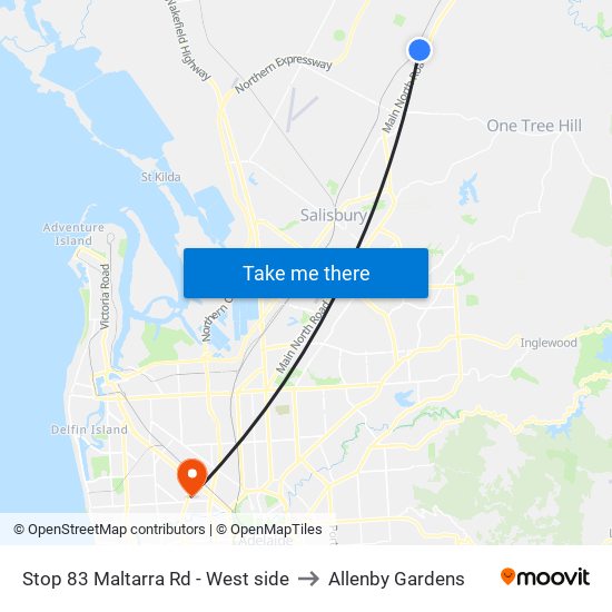 Stop 83 Maltarra Rd - West side to Allenby Gardens map