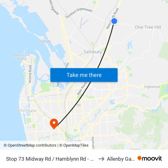 Stop 73 Midway Rd  / Hamblynn Rd - North East side to Allenby Gardens map