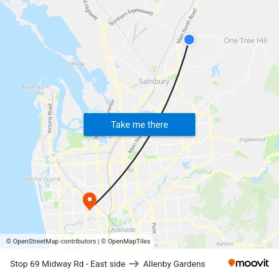 Stop 69 Midway Rd - East side to Allenby Gardens map