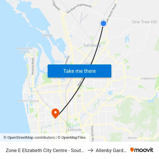 Zone E Elizabeth City Centre - South side to Allenby Gardens map