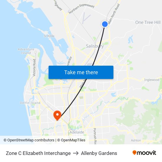 Zone C Elizabeth Interchange to Allenby Gardens map