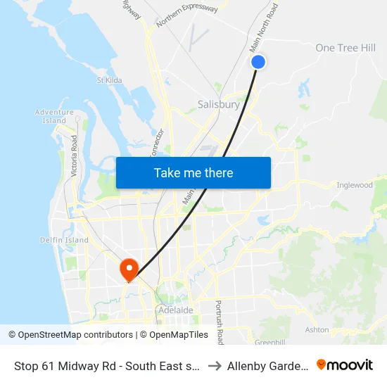 Stop 61 Midway Rd - South East side to Allenby Gardens map