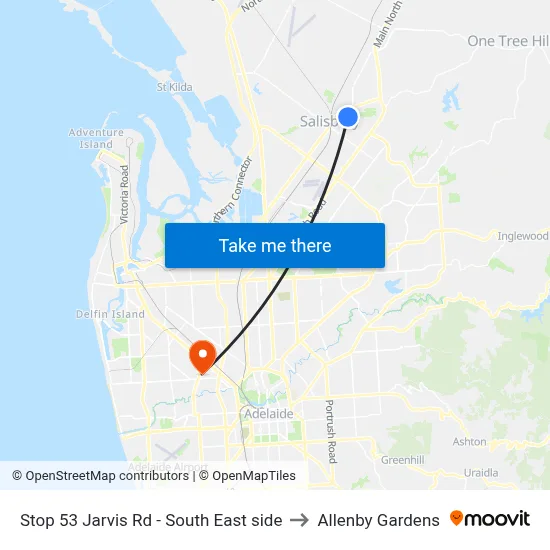 Stop 53 Jarvis Rd - South East side to Allenby Gardens map
