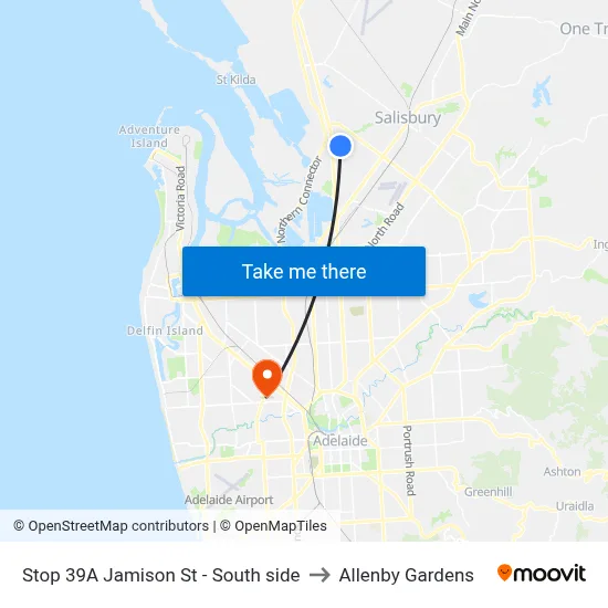 Stop 39A Jamison St - South side to Allenby Gardens map