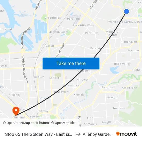 Stop 65 The Golden Way - East side to Allenby Gardens map