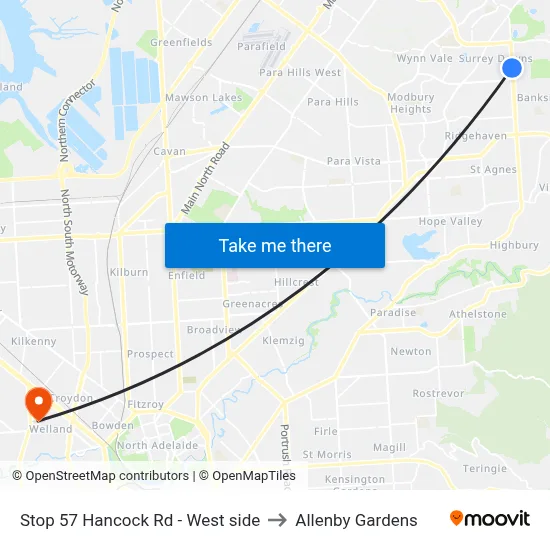 Stop 57 Hancock Rd - West side to Allenby Gardens map