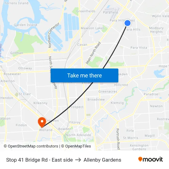 Stop 41 Bridge Rd - East side to Allenby Gardens map
