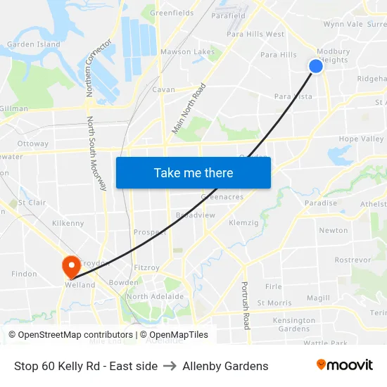 Stop 60 Kelly Rd - East side to Allenby Gardens map